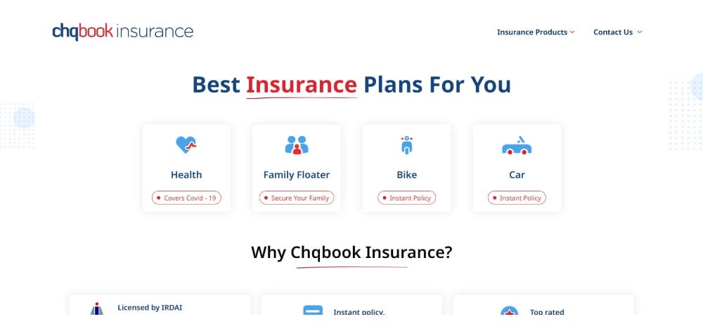 Chqbook Insurance